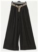 Belted straight leg trousers negro