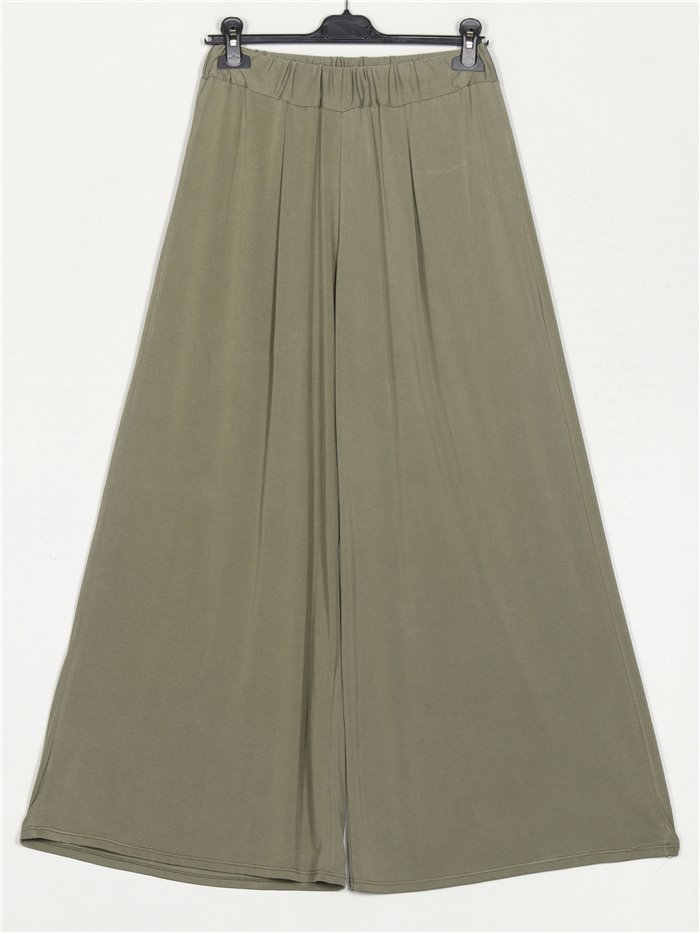 High waist palazzo trousers verde-militar