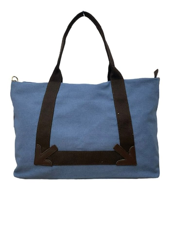 Contrast tote bag azul