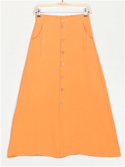 Falda botones naranja