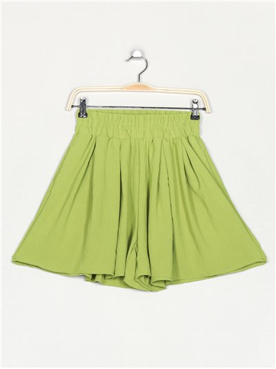 Short falda pliegues verde