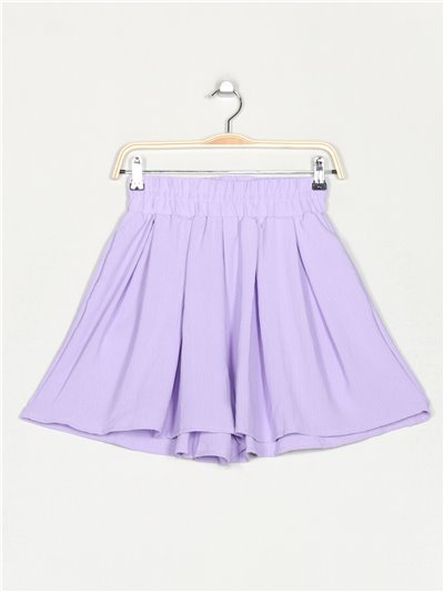 Short falda pliegues lila