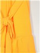 Short jumpsuit with ruffle trims naranja