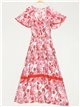 Floral print maxi dress rojo
