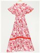 Floral print maxi dress rojo