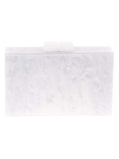 Marble effect clutch blanco-roto