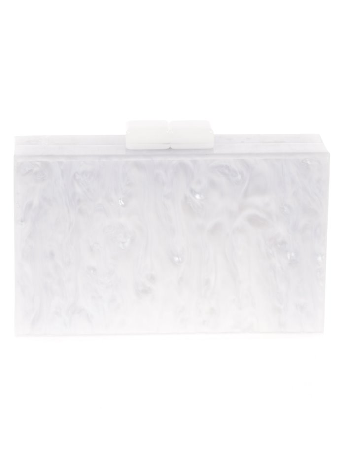 Marble effect clutch blanco-roto