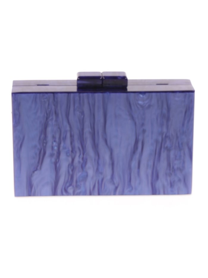 Marble effect clutch azul-morado