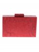 Marble effect clutch rojo-oscuro