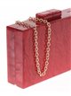 Marble effect clutch rojo-oscuro