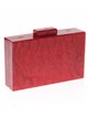 Marble effect clutch rojo-oscuro