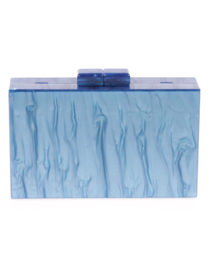 Marble effect clutch azul-noche