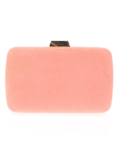 Suede effect clutch coral