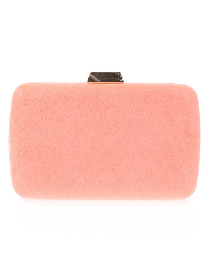 Suede effect clutch coral