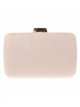 Suede effect clutch nude