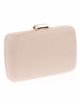 Suede effect clutch nude