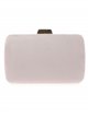 Suede effect clutch gris