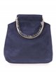 Suede effect clutch azul-marino