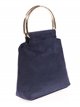 Suede effect clutch azul-marino