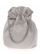 Suede effect bucket bag gris