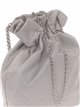 Suede effect bucket bag gris