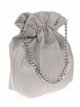 Suede effect bucket bag gris