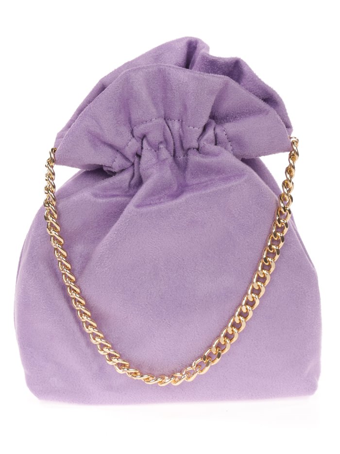 Suede effect bucket bag violeta