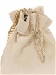 Suede effect bucket bag beige