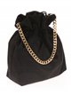 Suede effect bucket bag negro