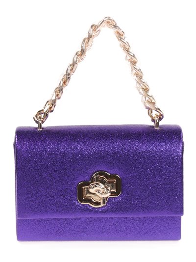 Clutch fiesta metalizado morado-azul