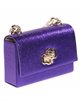 Shiny fabric clutch morado-azul