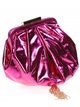 Shiny fabric clutch with tassel fucsia