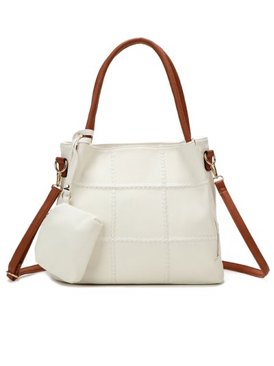 Citybag with topstitching white