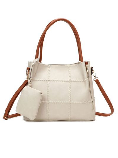 Citybag with topstitching beige