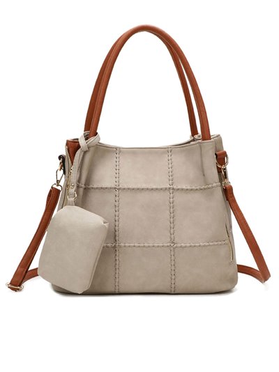 Citybag with topstitching tan