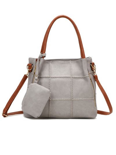 Citybag with topstitching grey