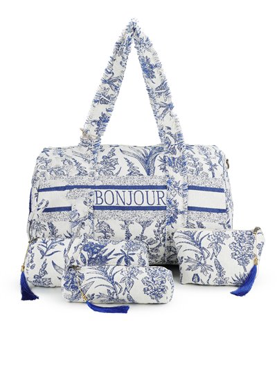 Printed bowling bag + toiletry bags 4 pieces bonjour-azul