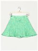 Hearts print shorts skirt with belt verde