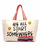 Canvas slogan tote Bag we