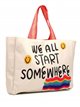 Canvas slogan tote Bag we