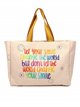 Canvas slogan tote Bag let