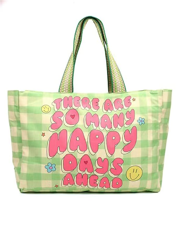 Canvas slogan tote Bag there