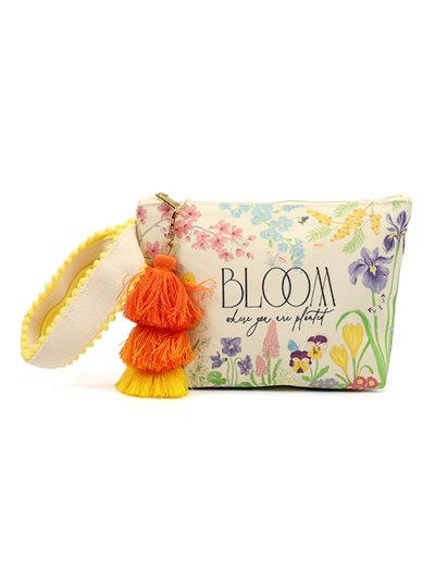 Canvas printed clutch yellow