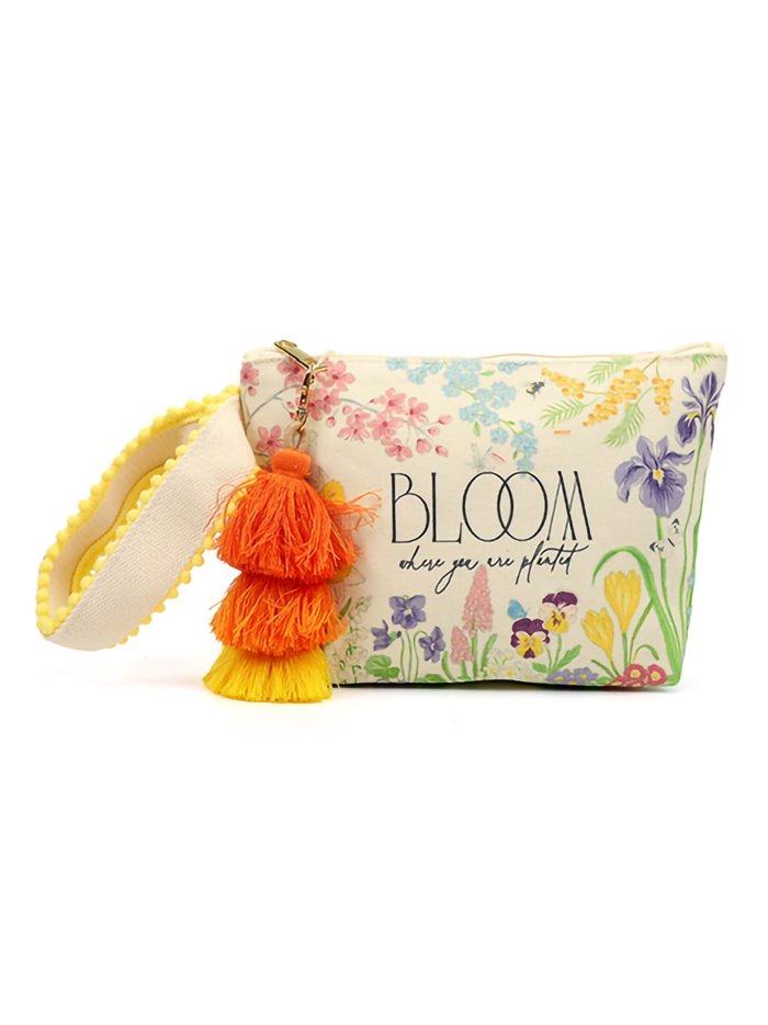 Canvas printed clutch yellow