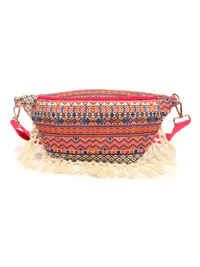 Canvas printed belt bag red