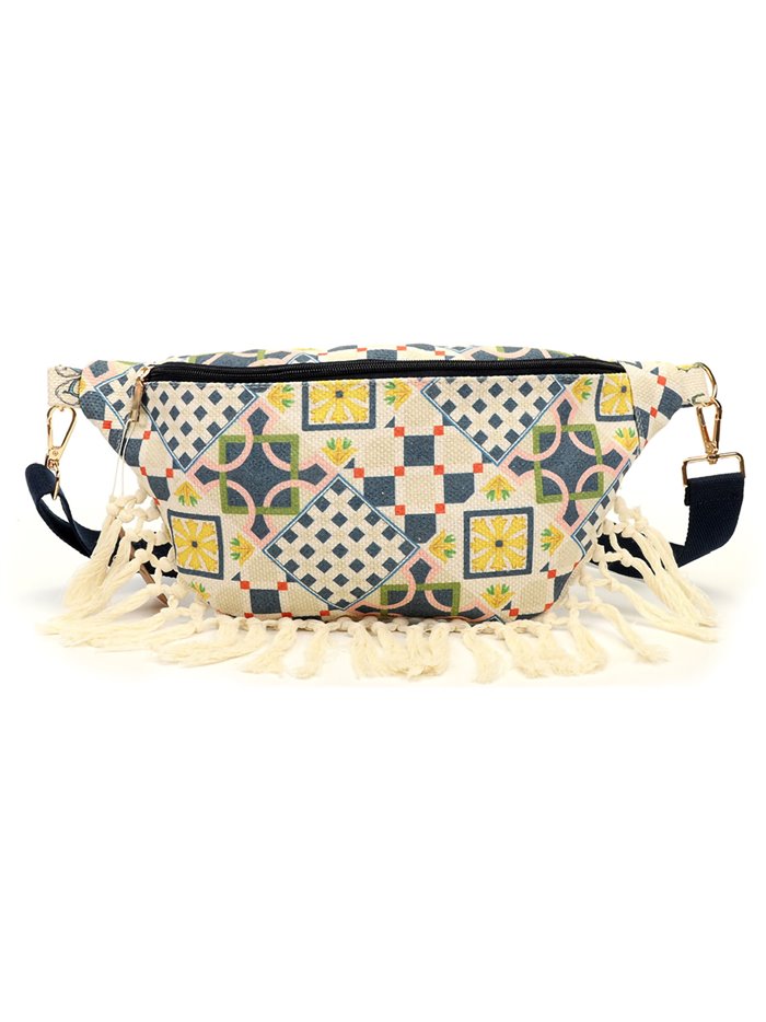 Canvas printed belt bag black