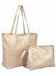 2 pieces Contrast tote bag + crossbody bag gold