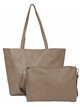 2 pieces Contrast tote bag + crossbody bag khaki