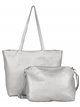 2 pieces Contrast tote bag + crossbody bag silver