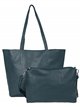 2 pieces Contrast tote bag + crossbody bag d.blue